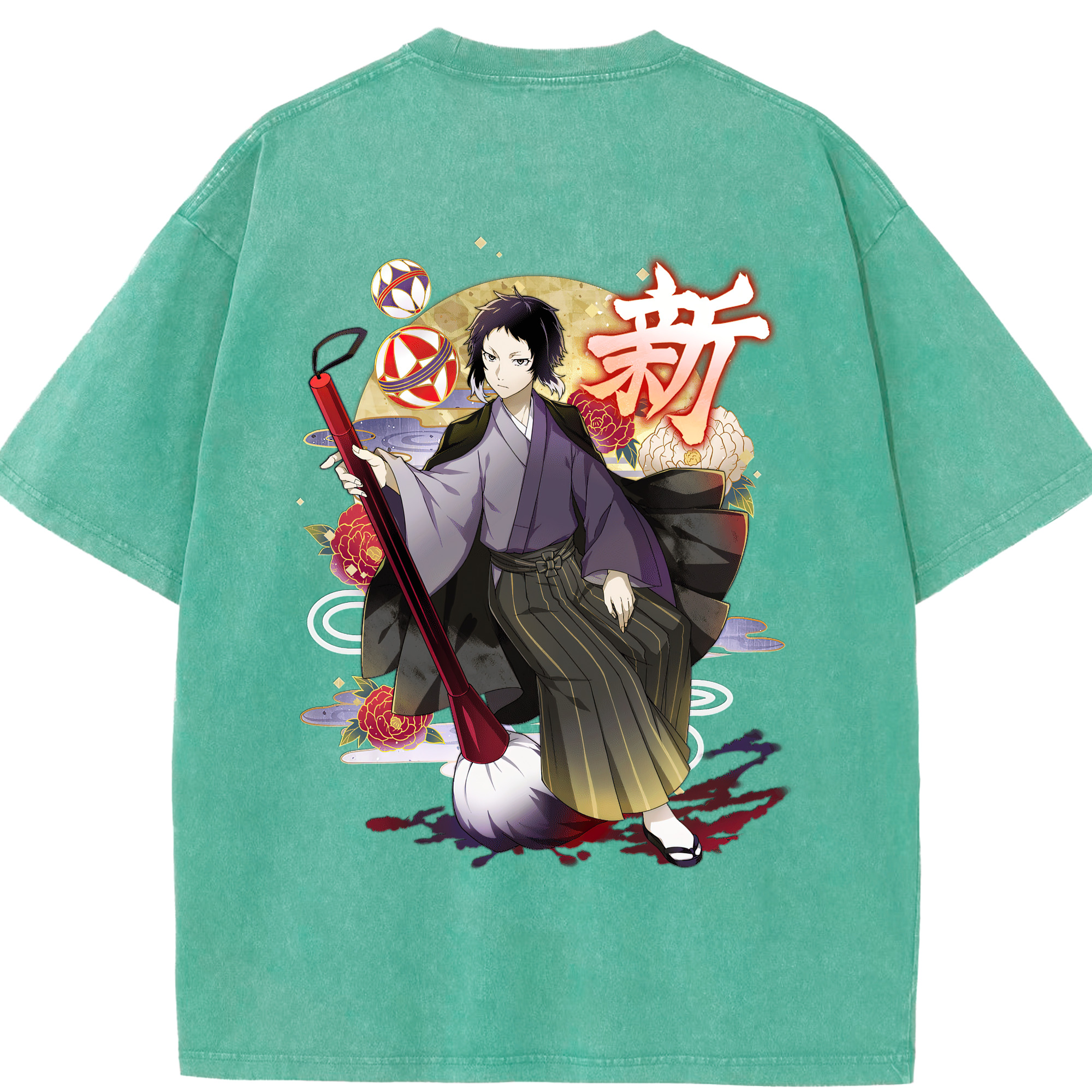 （画像用） 文豪ストレイドッグス Bungo Stray Dogs 綿100% ヴィンテージ風 半袖Tシャツ（背面プリント）